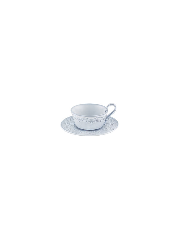 Tea Cup & Saucer, White, large